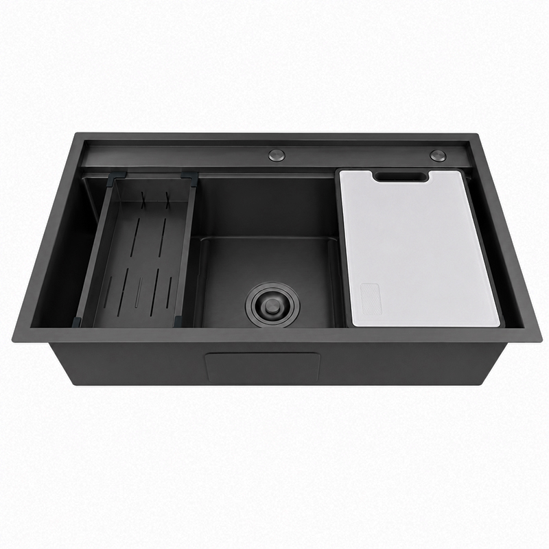 Fregadero 90x50cm Negro con Accesorios Mastermaid 