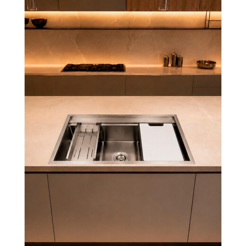 Fregadero 90x50cm Inoxidable con Accesorios Mastermaid 
