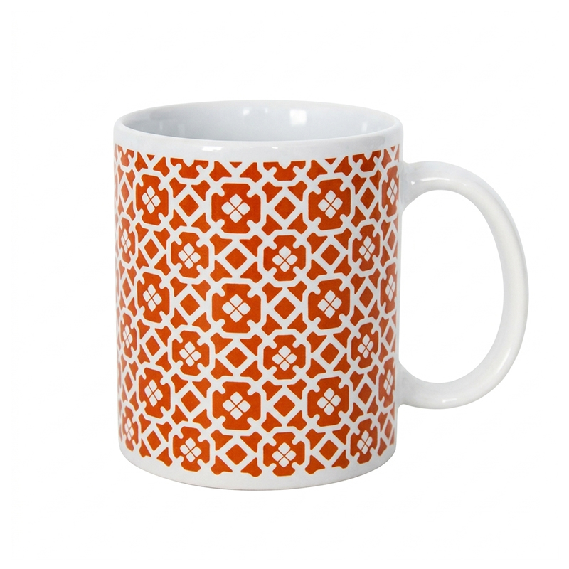 Jarro de Cerámica Agadir Blanco Naranja 330ml