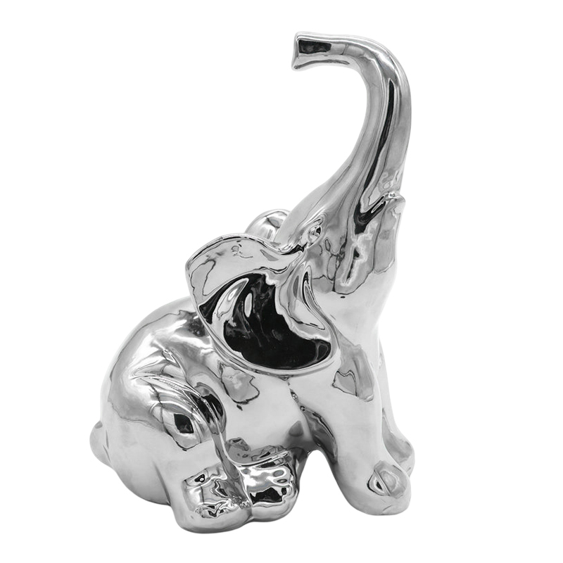 Adorno Elefante Cromo 24cm