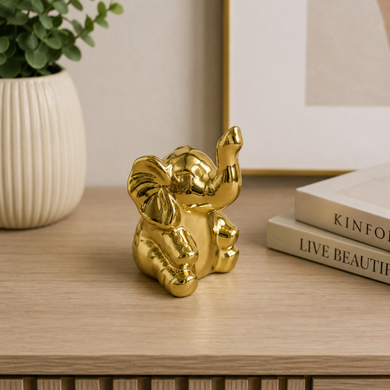 Adorno Elefante Oro 8cm