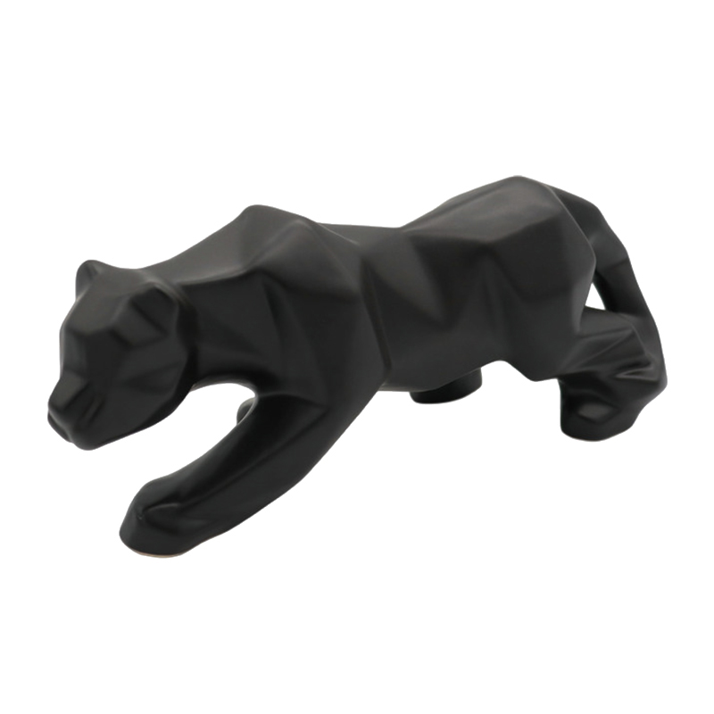 Adorno Pantera Geométrica Negro 9cm  