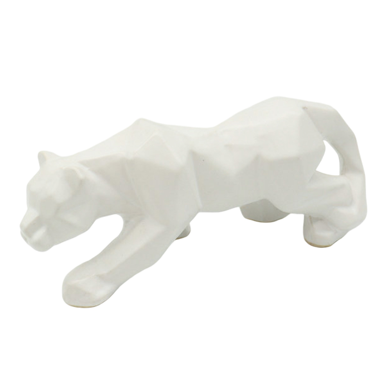 Adorno Pantera Geométrica Blanco 9cm  