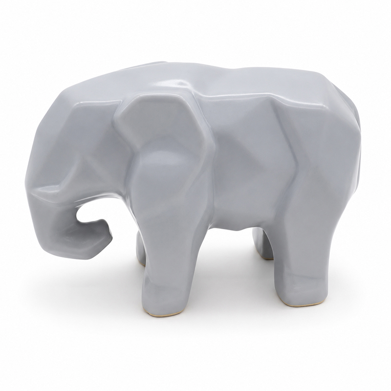 Adorno Elefante Geométrico  Gris 10.5cm