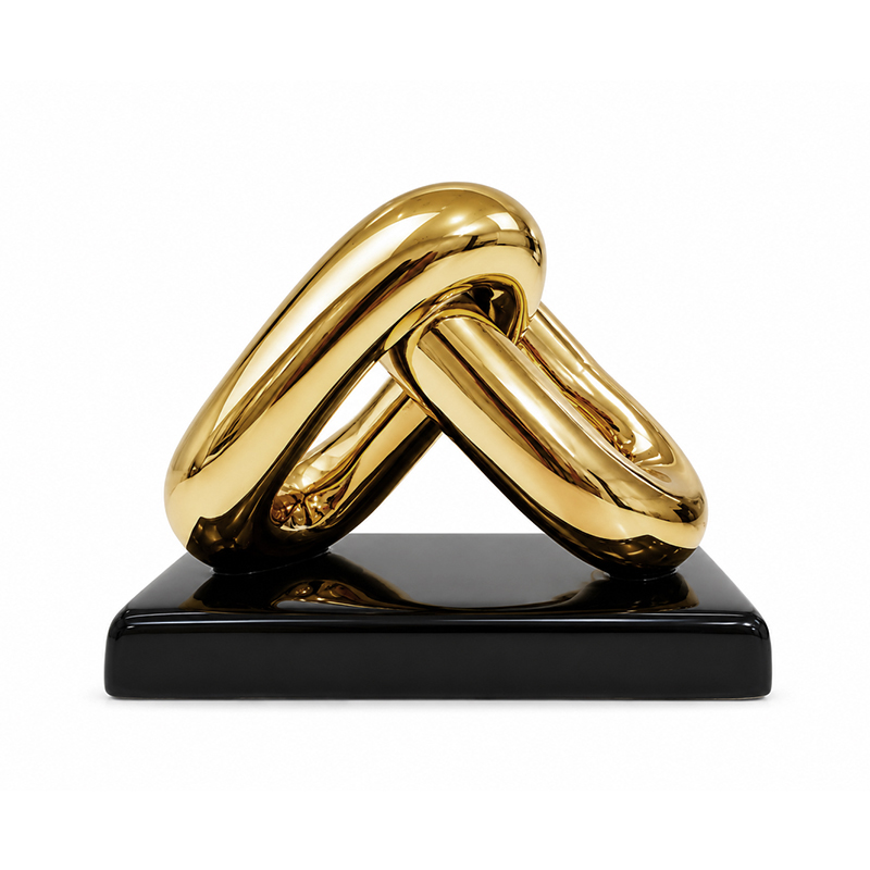 Adorno de Cerámica 12x15cm Oro Negro