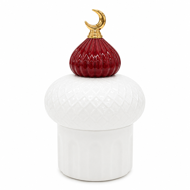 Adorno Caja Decorativa Cera 33x20cm Blanco Vino
