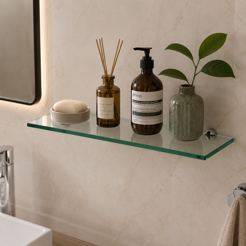 Repisa Rectangular de Vidrio 40x10cm