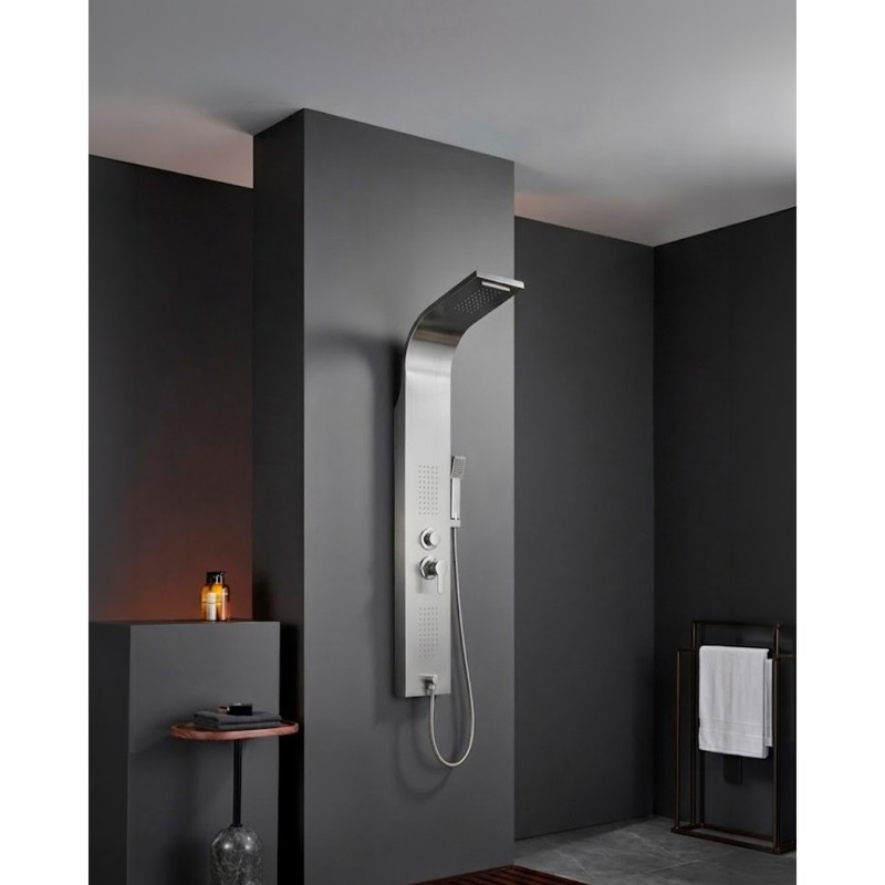 Columna con Mini Jets Ducha Teléfono Inoxidable 135x20cm