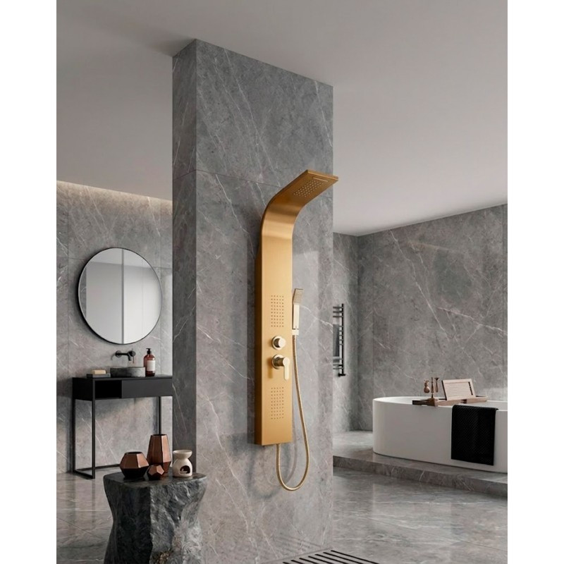 Columna con Mini Jets Ducha Teléfono Gold 135x20cm