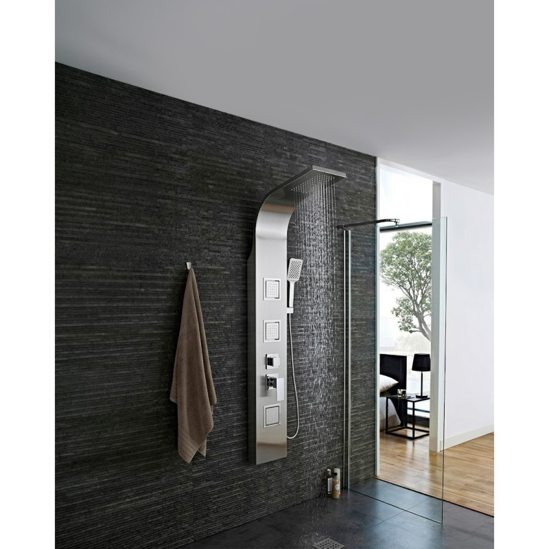 Columna 3 Jets con Ducha Teléfono Inoxidable 135x20cm 