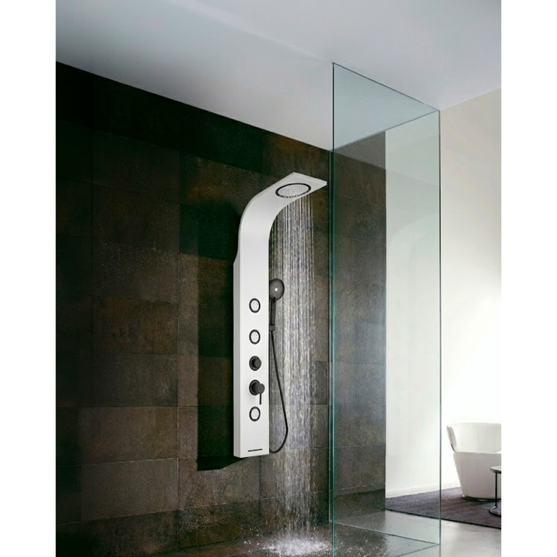 Columna 3 Jets con Ducha Teléfono White 135x20cm 