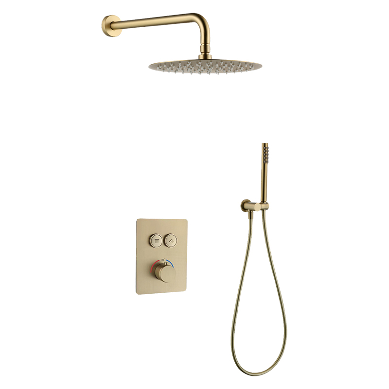 Grifería Ducha Pulse con Ducha Teléfono Oro Mate