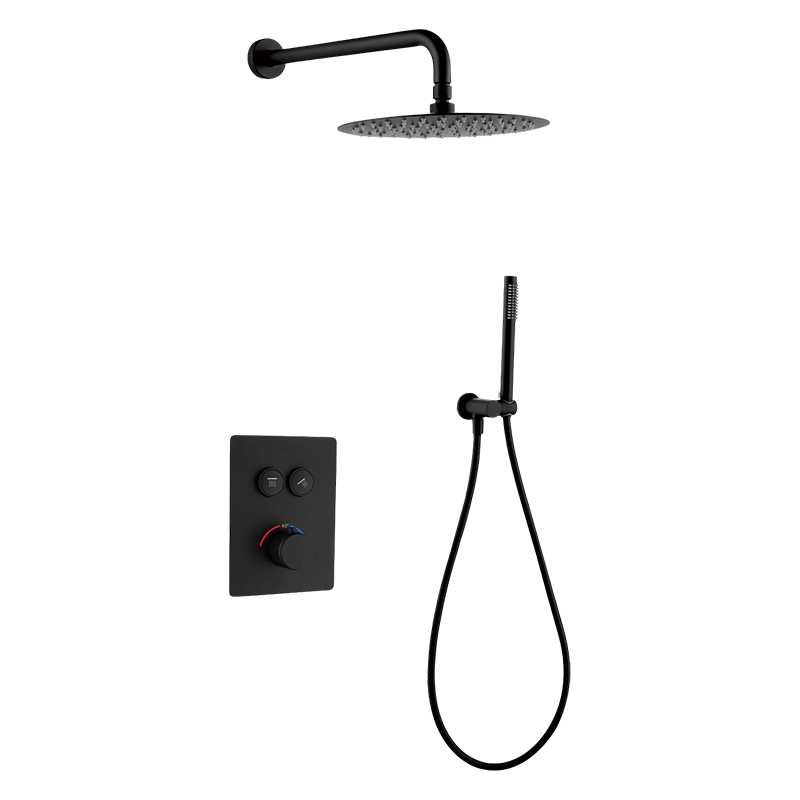 Grifería Ducha Pulse con Ducha Teléfono Negro Mate
