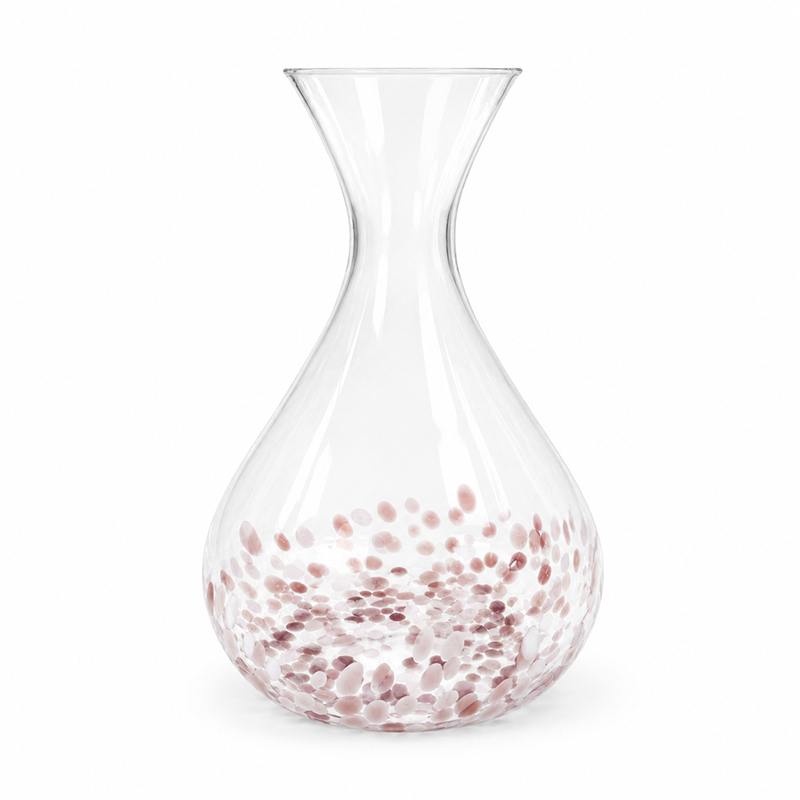 Decantador Drops Vidrio Rosado Blanco 24cm