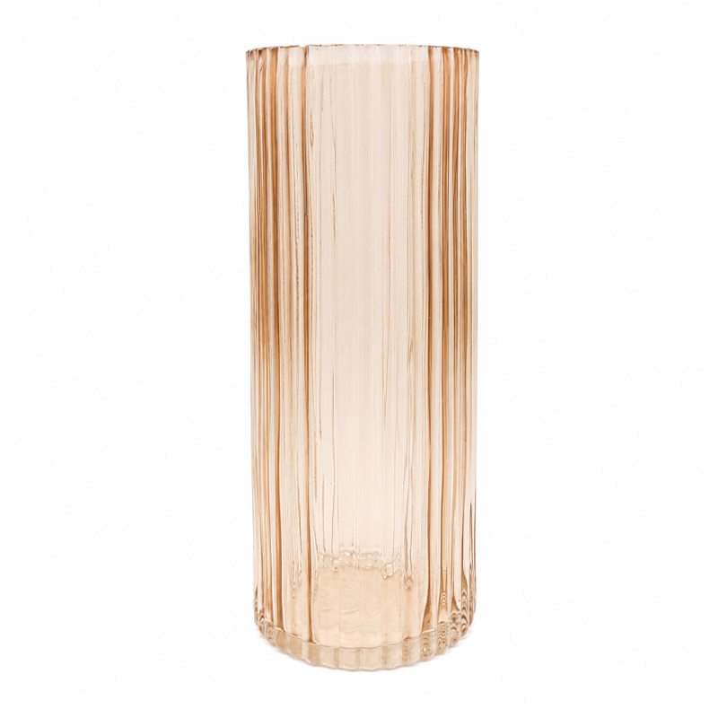 Florero Zerb Vidrio Ambar 25cm