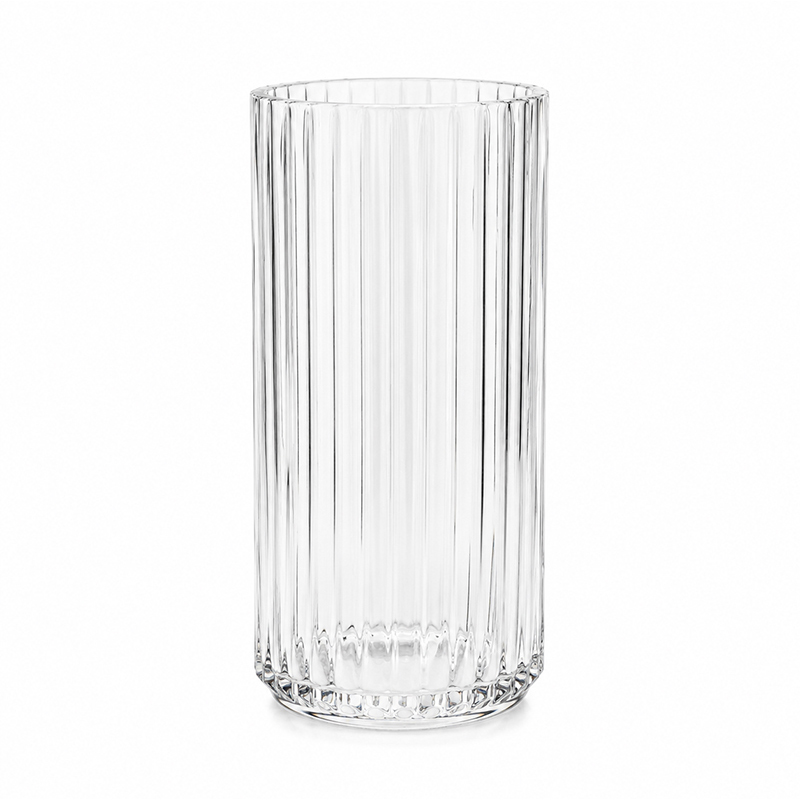 Florero Zerb Vidrio Transparente Rayas 20cm