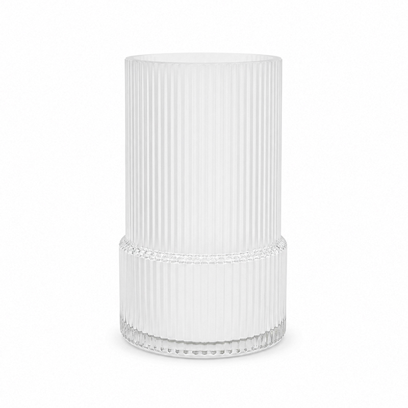 Florero Lin  Vidrio Blanco 17cm