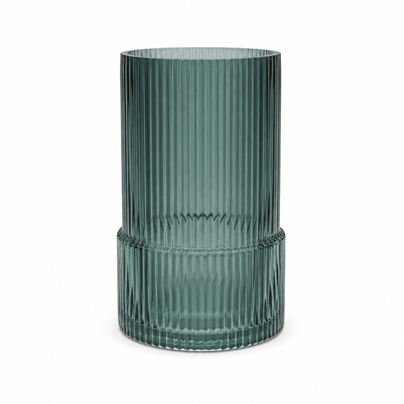 Florero Lin  Vidrio Verde 17cm