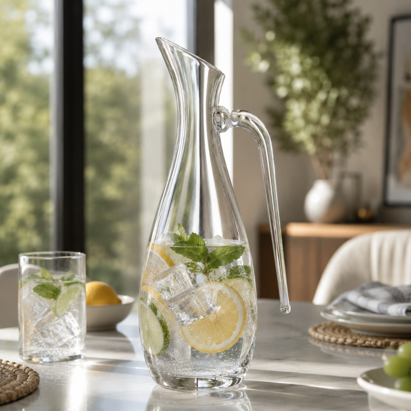 Jarra Carafe Vidrio Transparente 36cm