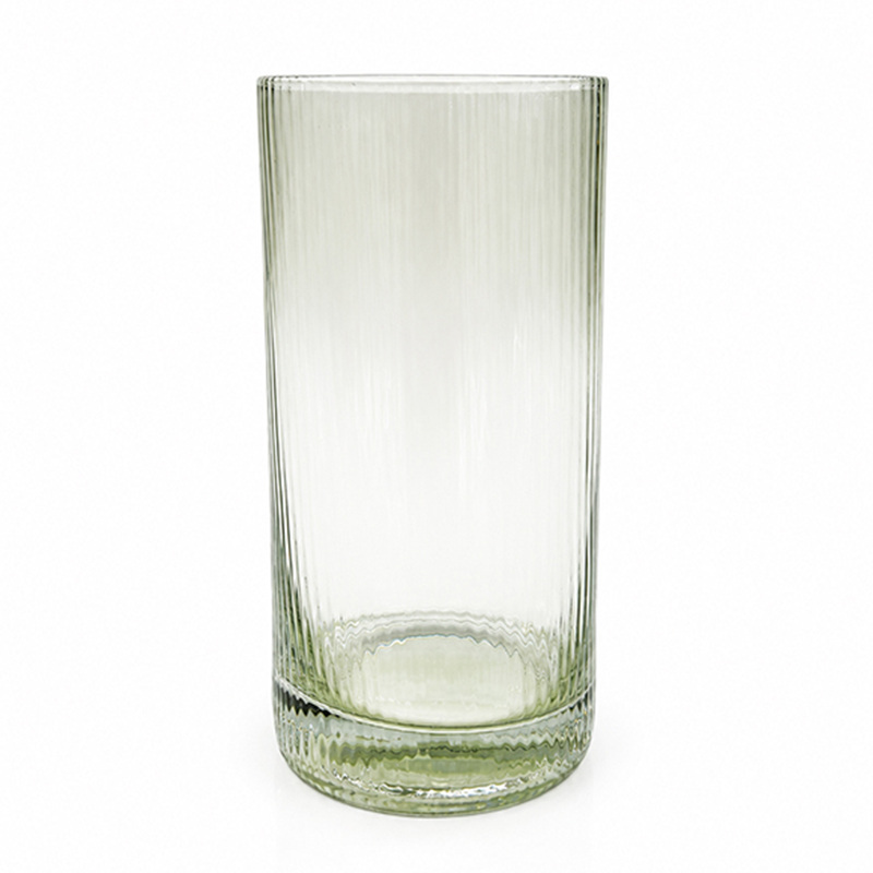 Vaso Lin Vidrio Verde Transparente Alto 14.5cm