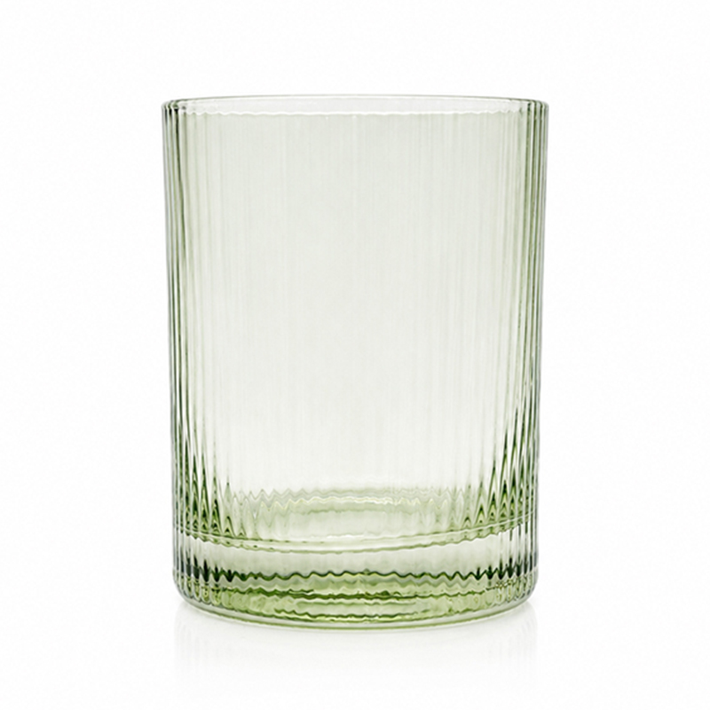 Vaso Lin Vidrio Verde Transparente Bajo 9.5cm