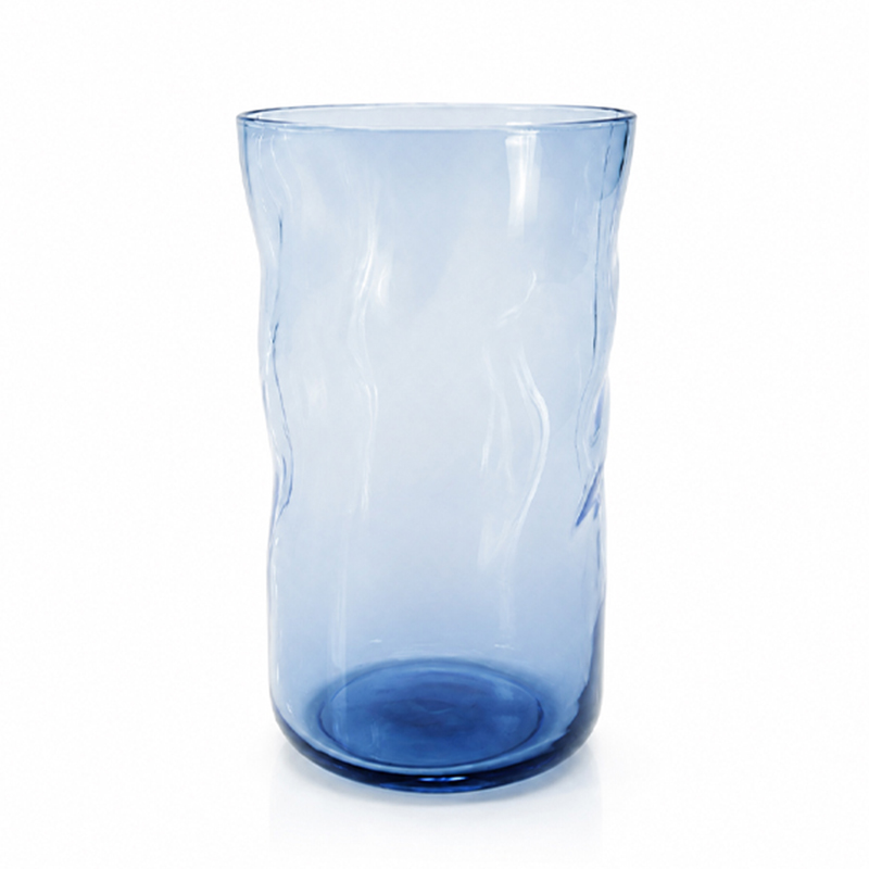 Vaso Flow Vidrio Azul 13cm