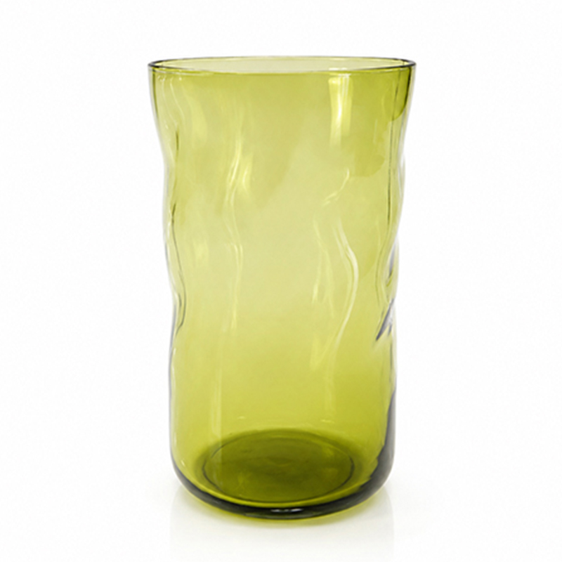 Vaso Flow Vidrio Verde 13cm