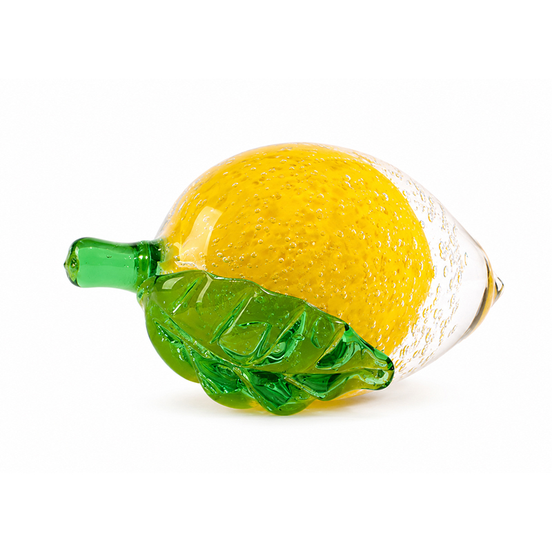 Adorno Lima Vidrio Amarillo 12cm