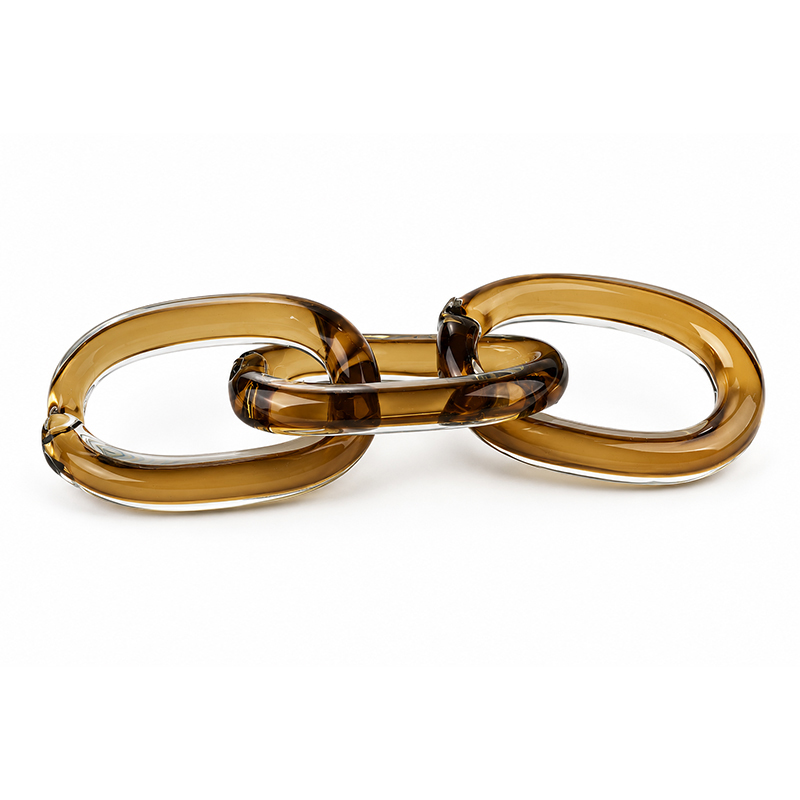 Adorno Cadena Vidrio Ambar 22cm