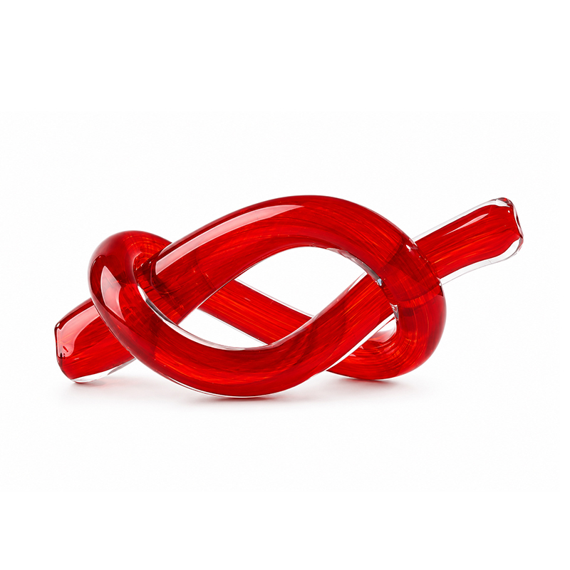 Adorno Nudo de Vidrio Rojo 9x23cm