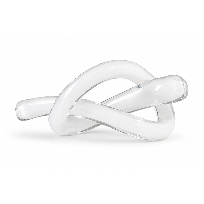 Adorno Nudo de Vidrio Blanco 9x23cm
