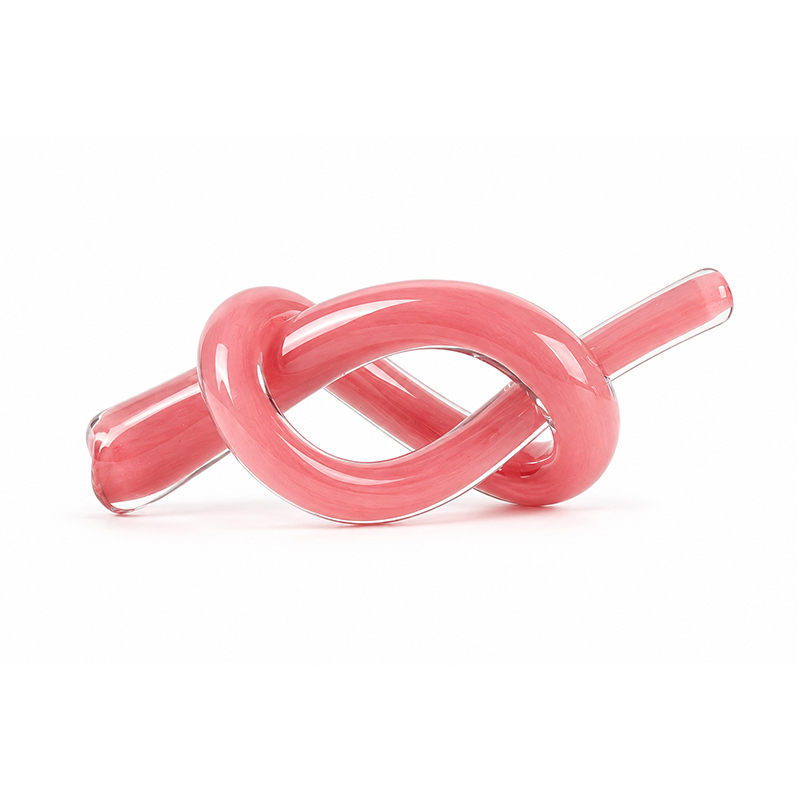 Adorno Nudo de Vidrio Rosado 9x23cm