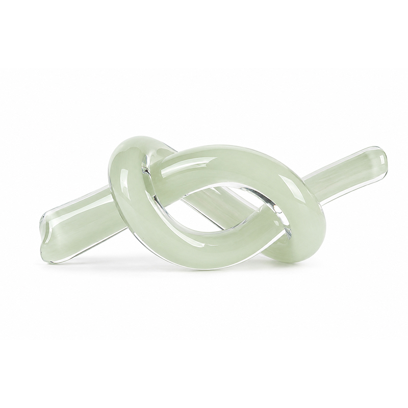 Adorno Nudo de Vidrio Verde 9x23cm