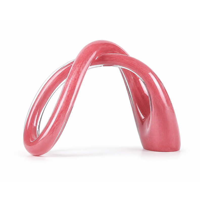 Adorno Arco Doble Vidrio Rosado 22x31cm