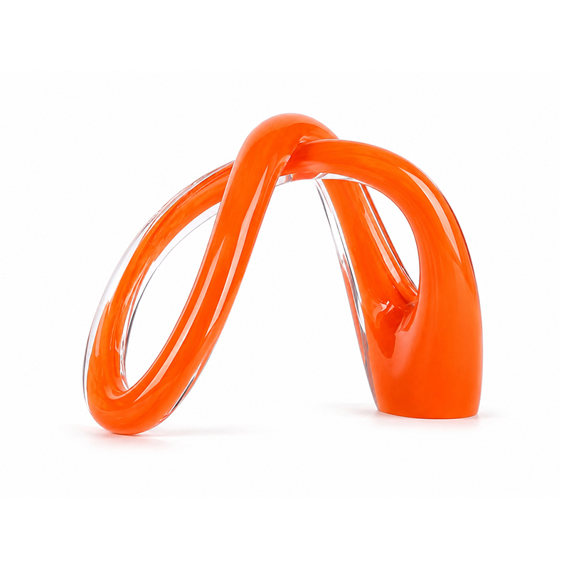 Adorno Arco Doble Vidrio Naranja 22x31cm
