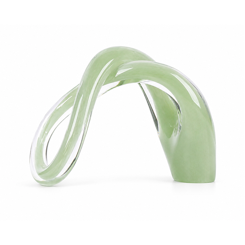 Adorno Arco Doble Vidrio Verde 16x22cm