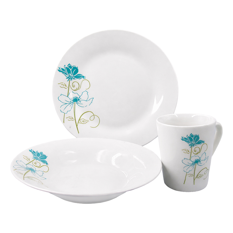 Vajilla Seaflower 12 Piezas Vitreo