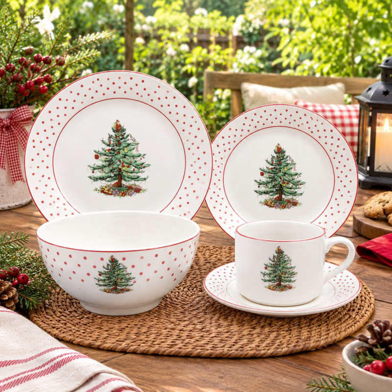 Vajilla Pine Dots 20 Piezas