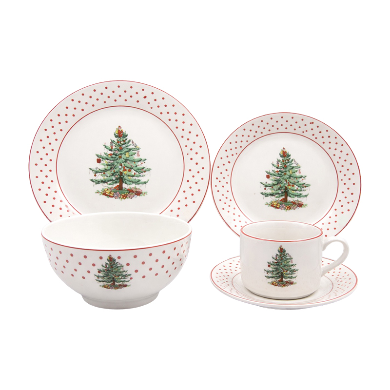Vajilla Pine Dots 20 Piezas