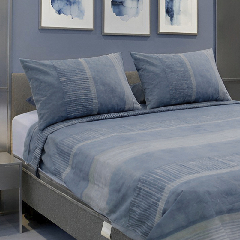 Sábana Teal Gris Cotton Touch Twin