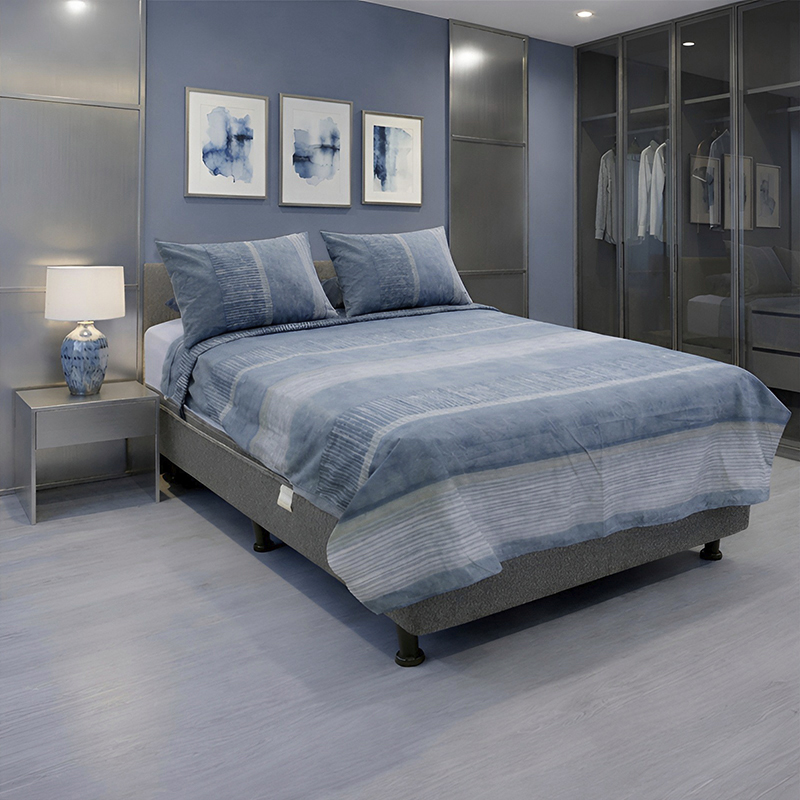 Sábana Teal Gris Cotton Touch King