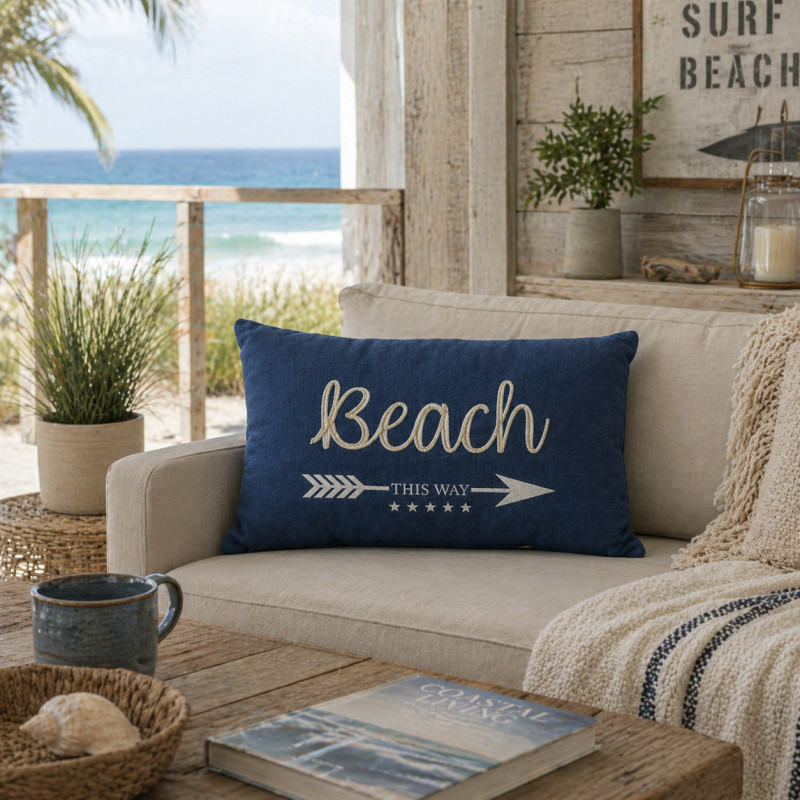 Cojín Tropical Blue Sublimado Azul 30x50cm