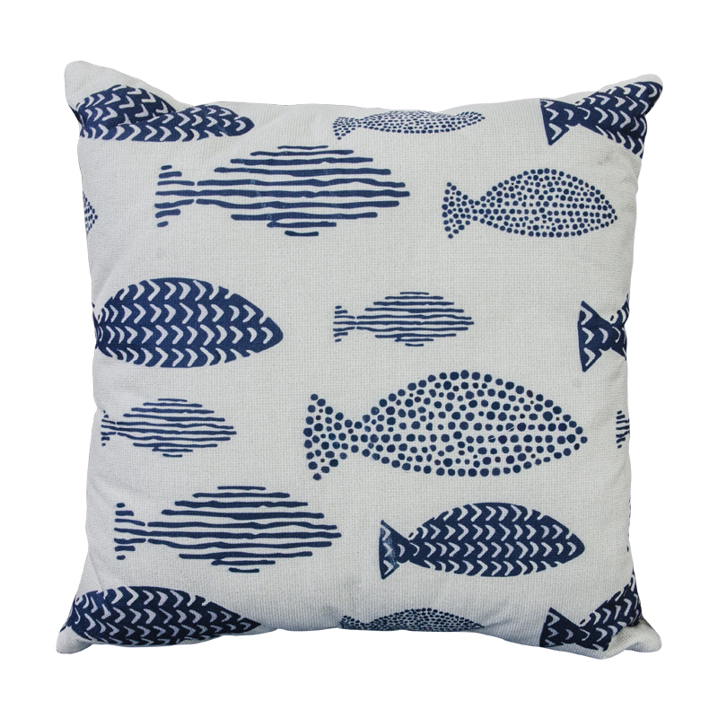 Cojín Tropical Blue Sublimado Peces 45x45cm