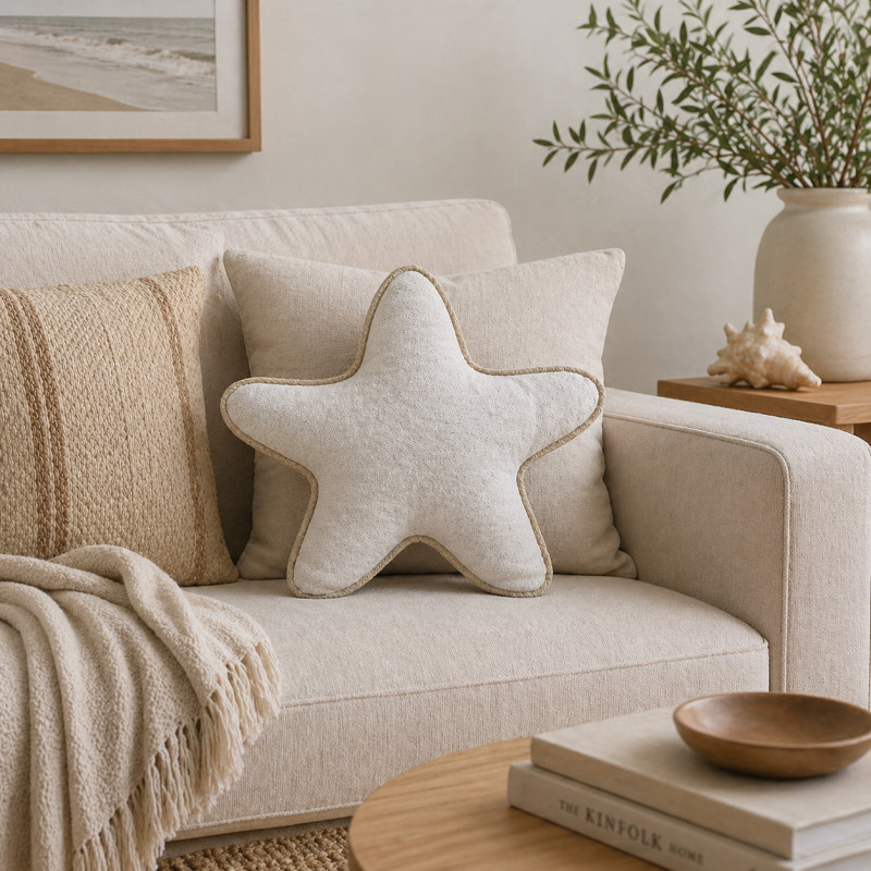 Cojín Sand Shell Estrella Forma 38x36cm