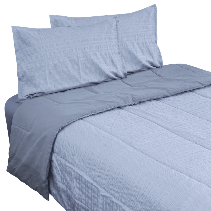 Cubrecama Crepe Dusty Blue 2.5 Plazas Queen