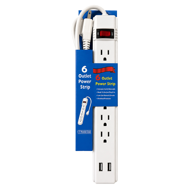 Regleta 6 Servicios 2 USB Integrados