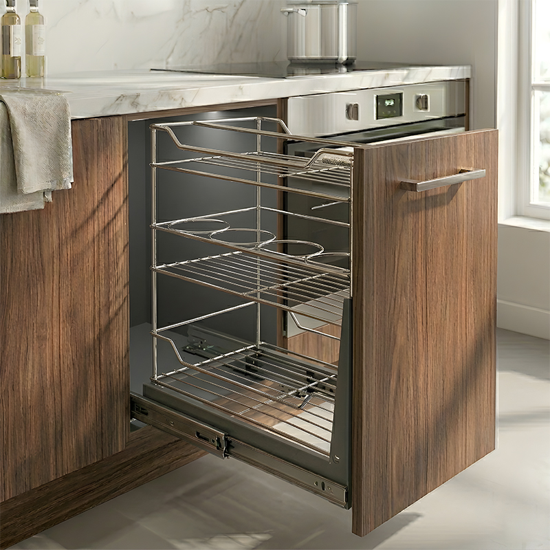 Cesto Triple con Riel Cromo 44 x 24 x 43 cm