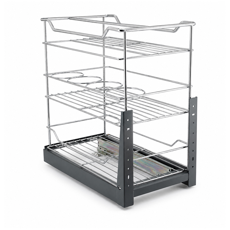 Cesto Triple con Riel Cromo 445x244x430mm