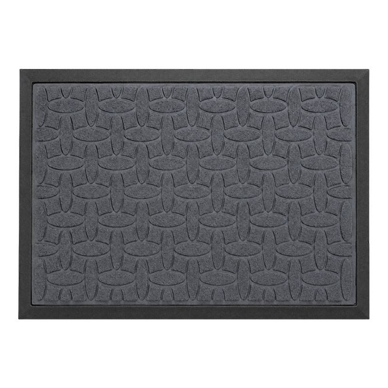 Alfombra Oval Cuadros Gris 40x60cm