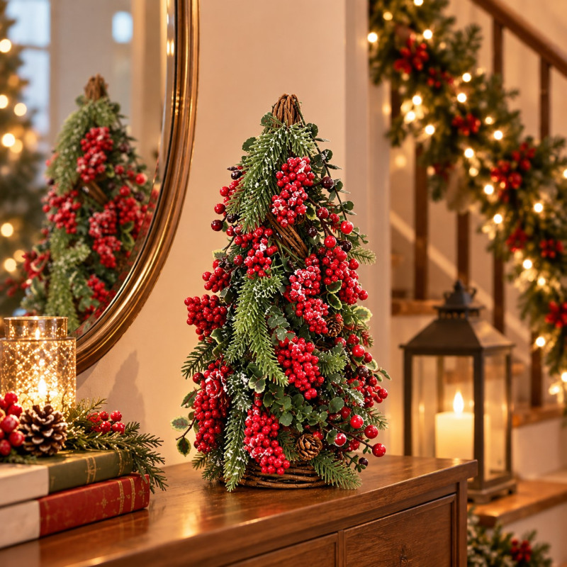 Adorno Árbol Navideño Cerezos 42cm 